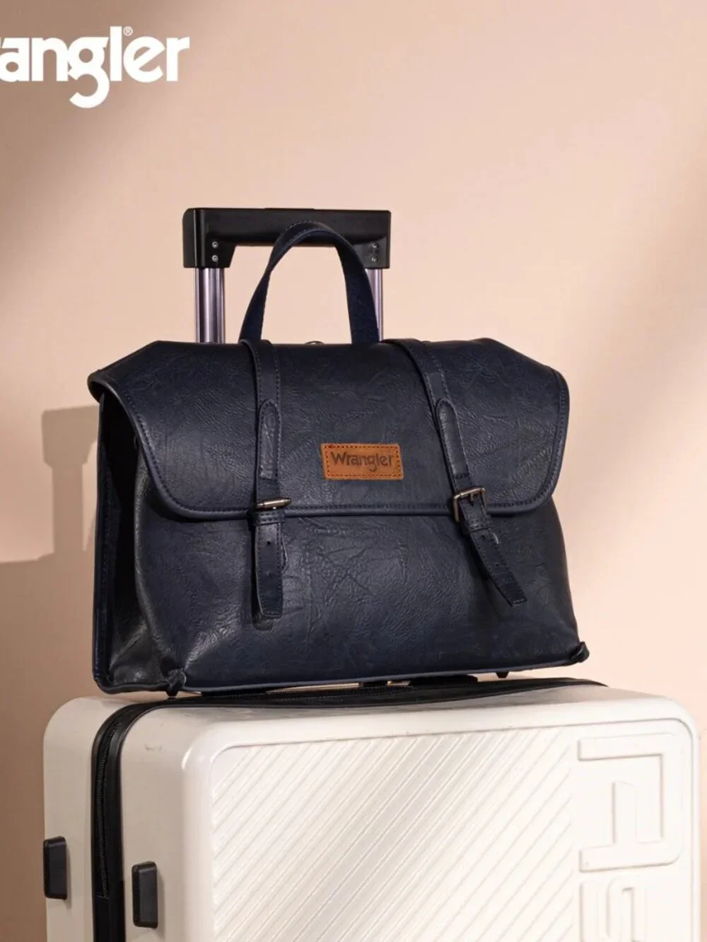 Wrangler Top Handle Carry Satchel/Laptop Bag/Backpack/Crossbody -Navy